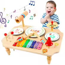 Children's Multi-in-1 Drum Kit & Xylophone Montessori Musical Toy (Ages 1-3) - Image 2